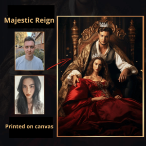 Majestic Reign Portrait - Personalized Gift For Couple