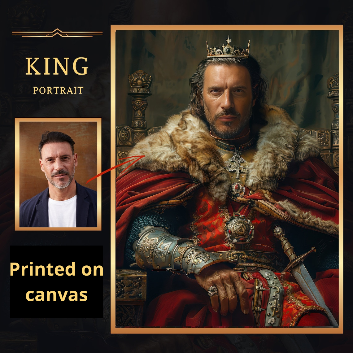 2. Royal King Personalized Portrait for Him