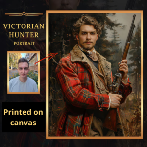 Victorian Hunter Portrait - Personalized Gift for Him